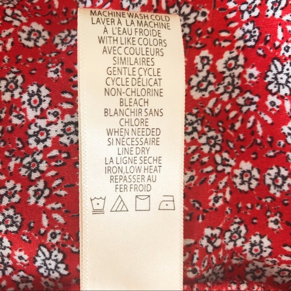 Max Studio Crepe Peasant Blouse Red Floral Print Size 2X - Picture 14 of 16